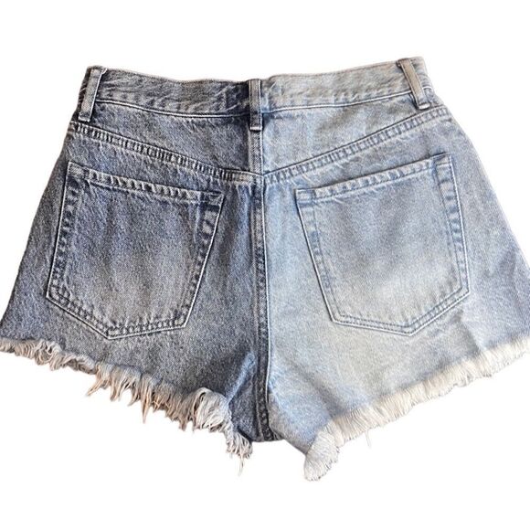 PacSun vintage high rise two tone denim jean shorts size 26 - Picture 2 of 14